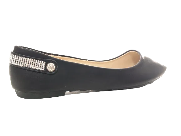 Damen Slipper Keilabsatz Ballerina Loafer Mokassins  Slip On Flats Freizeit Black #  006-30