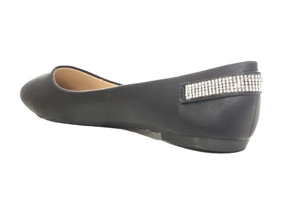 Damen Slipper Keilabsatz Ballerina Loafer Mokassins  Slip On Flats Freizeit Black #  006-30