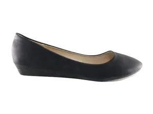 Damen Slipper Keilabsatz Ballerina Loafer Mokassins Slip On Flats Freizeit Black # 8112