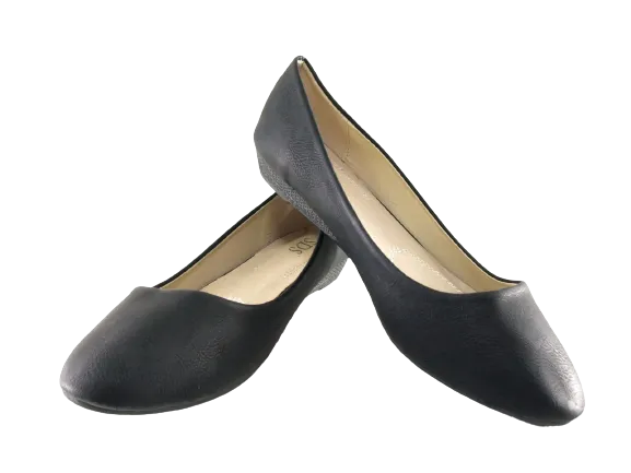 Damen Slipper Keilabsatz Ballerina Loafer Mokassins Slip On Flats Freizeit Black # 8112