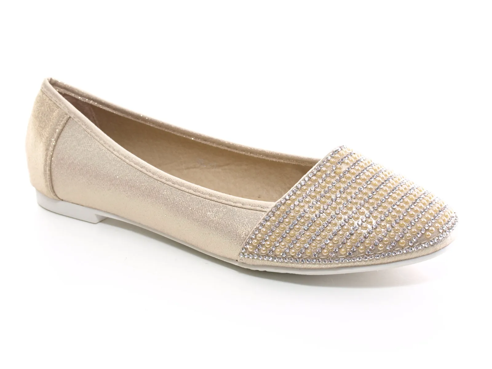 Damen Slipper Keilabsatz Ballerina Loafer Mokassins  Slip On Flats Freizeit Gold # 1