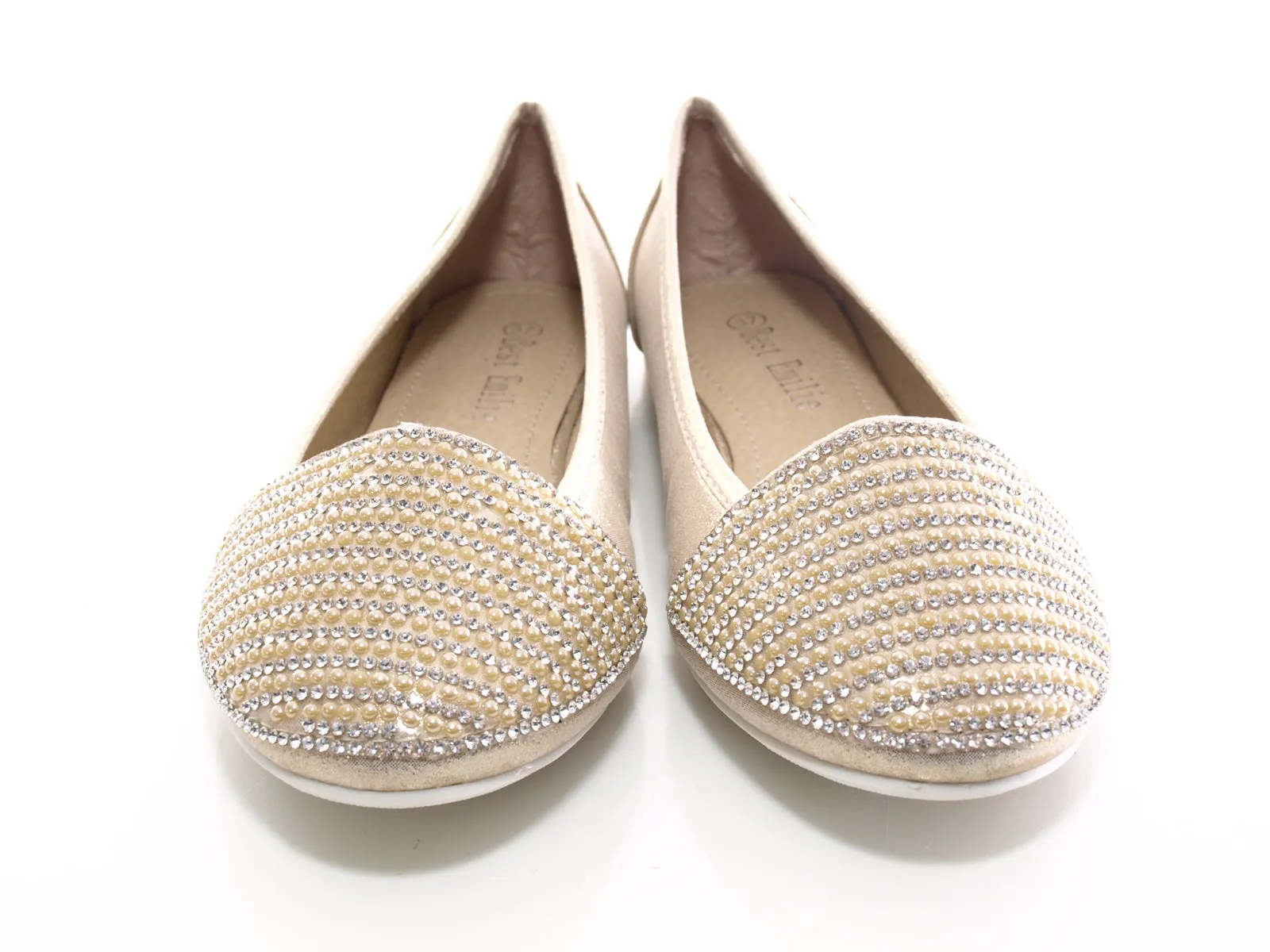 Damen Slipper Keilabsatz Ballerina Loafer Mokassins  Slip On Flats Freizeit Gold # 1