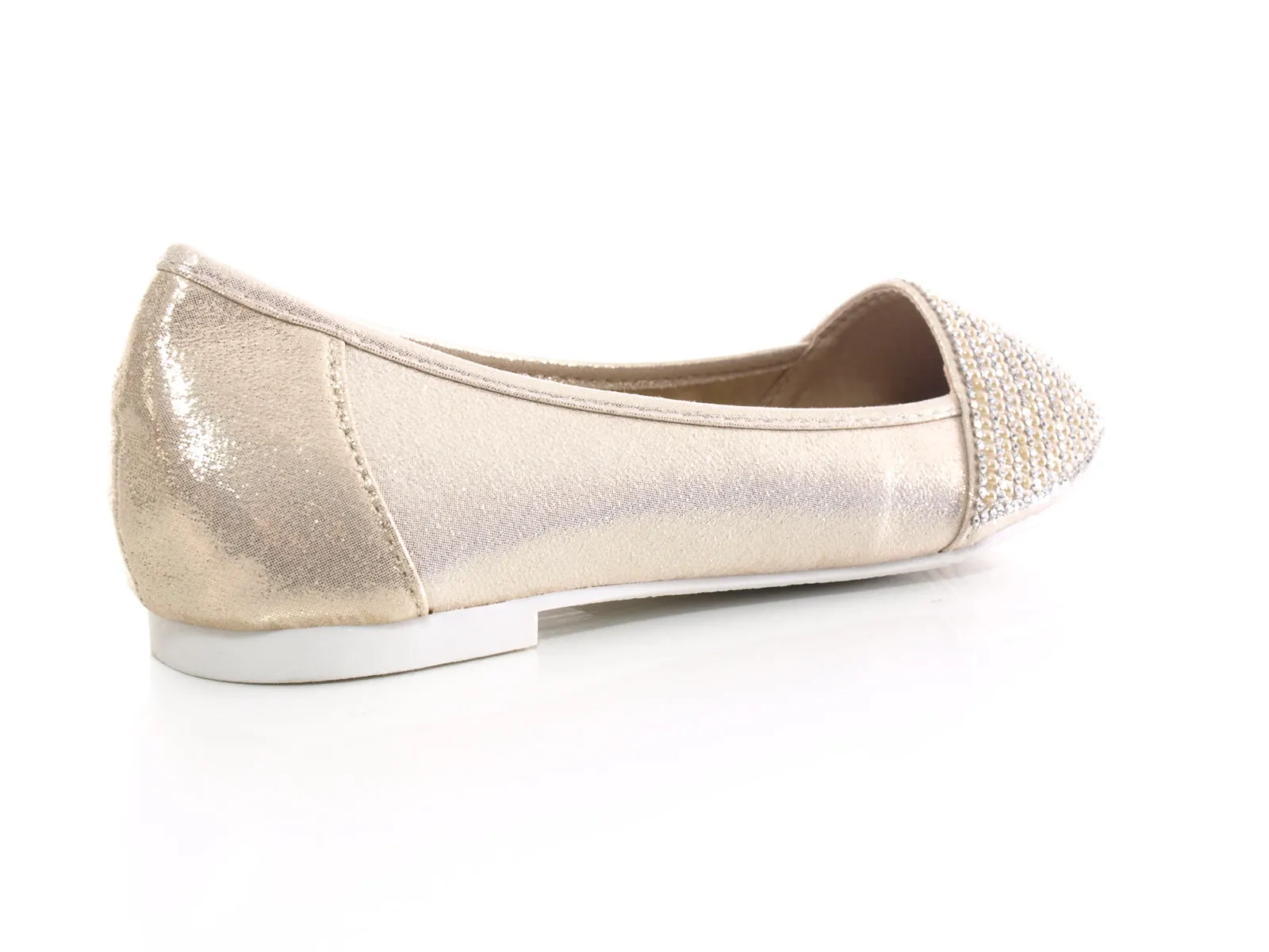 Damen Slipper Keilabsatz Ballerina Loafer Mokassins  Slip On Flats Freizeit Gold # 1