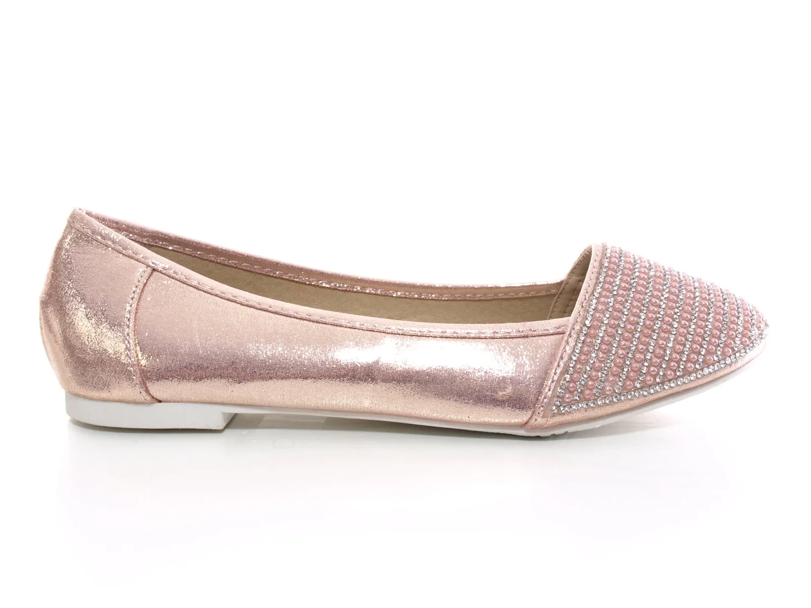 Damen Slipper Keilabsatz Ballerina Loafer Mokassins Slip On Flats Freizeit Pink # 1