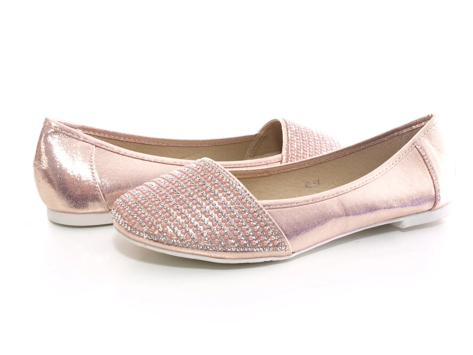 Damen Slipper Keilabsatz Ballerina Loafer Mokassins Slip On Flats Freizeit Pink # 1