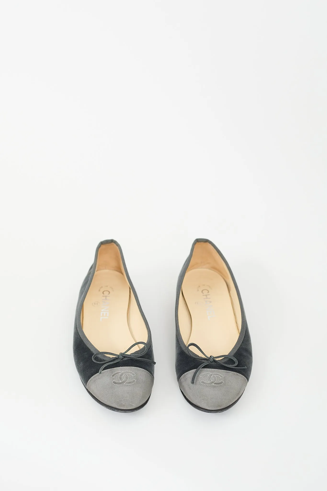 Dark Grey Velvet CC Ballet Flat