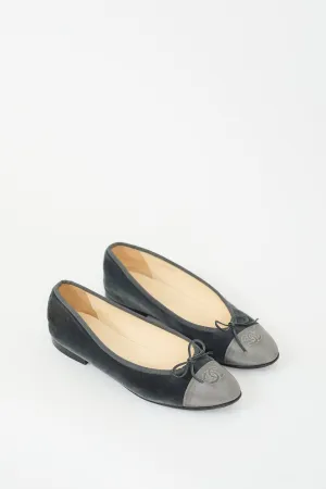 Dark Grey Velvet CC Ballet Flat