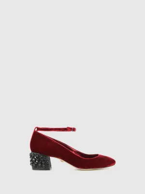 DarkRed Ankle Strap Shoes