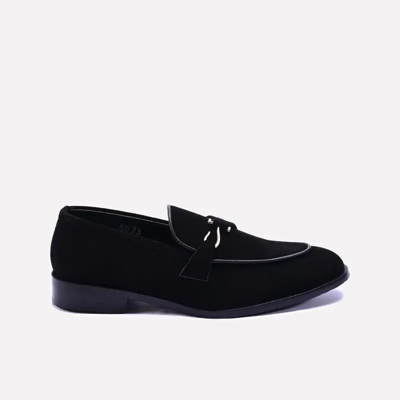 Denzel Black Velvet Formal Shoes 0111119