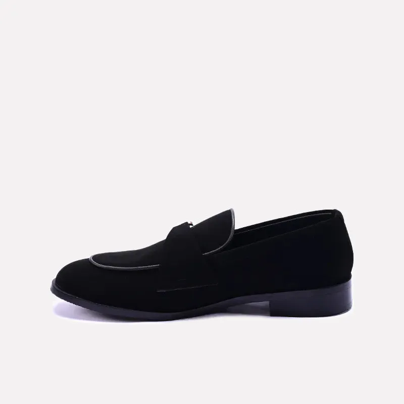 Denzel Black Velvet Formal Shoes 0111119