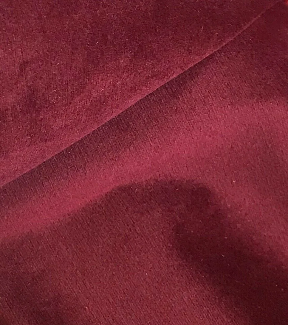 Designer Velvet Upholstery & Drapery Fabric -Soft- Wine- By The Yard