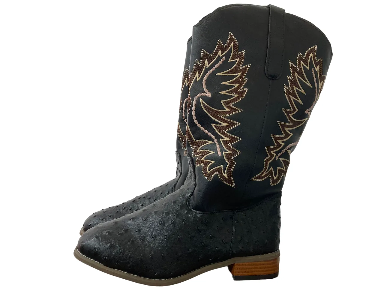 Devon Sports Women's Black Embroidered Cowboy Boots