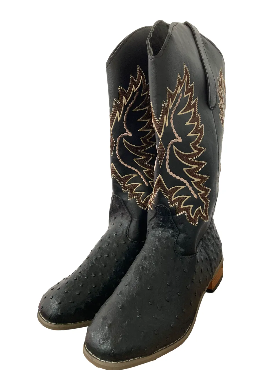 Devon Sports Women's Black Embroidered Cowboy Boots