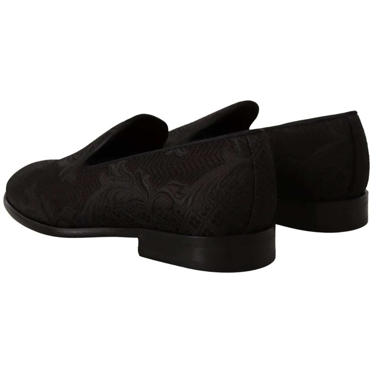 Dolce & Gabbana Black Floral Brocade Slippers