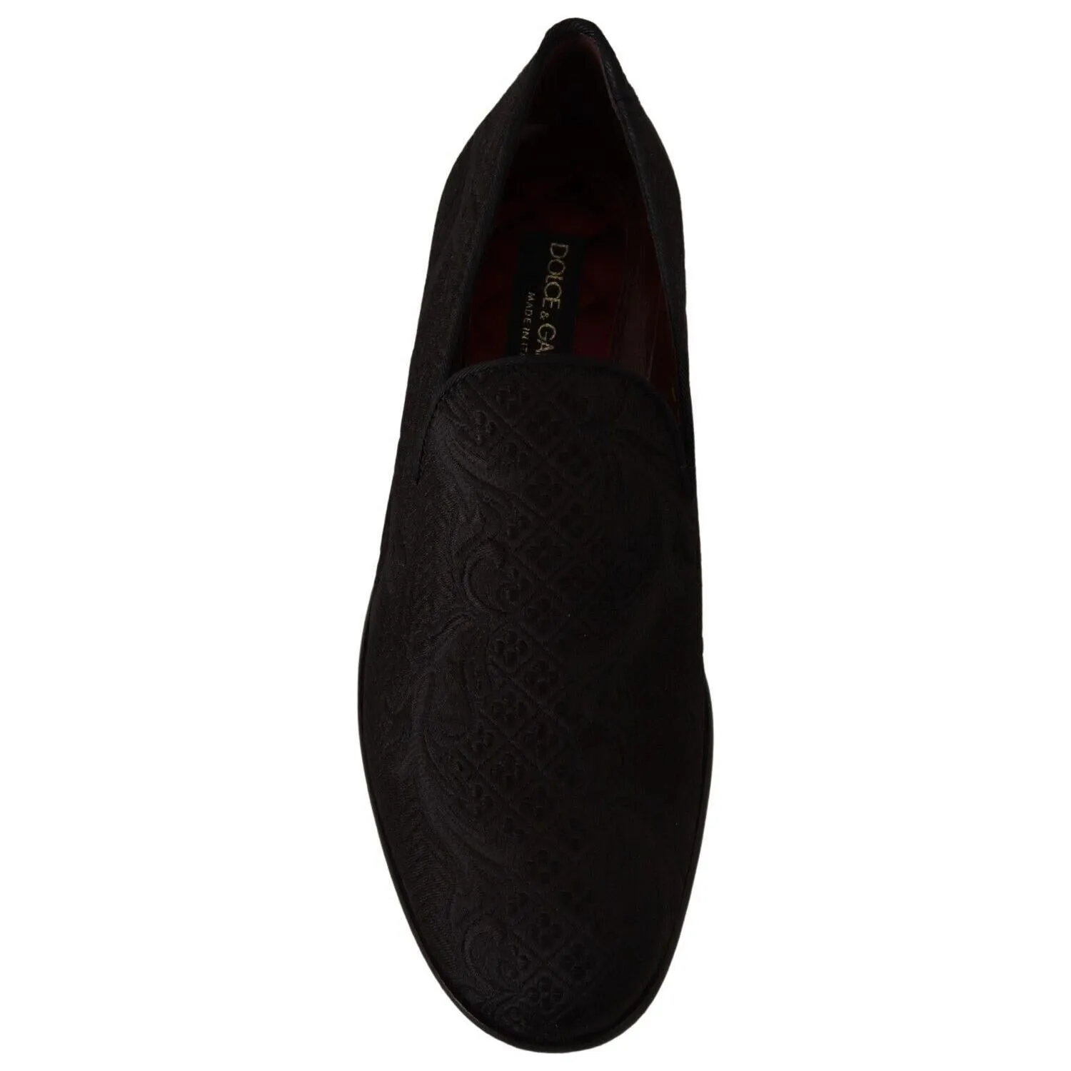 Dolce & Gabbana Black Floral Brocade Slippers