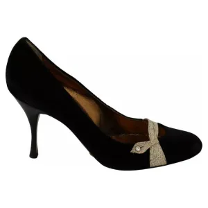 Dolce & Gabbana Black Velvet Ayers High Heels Pumps Shoes