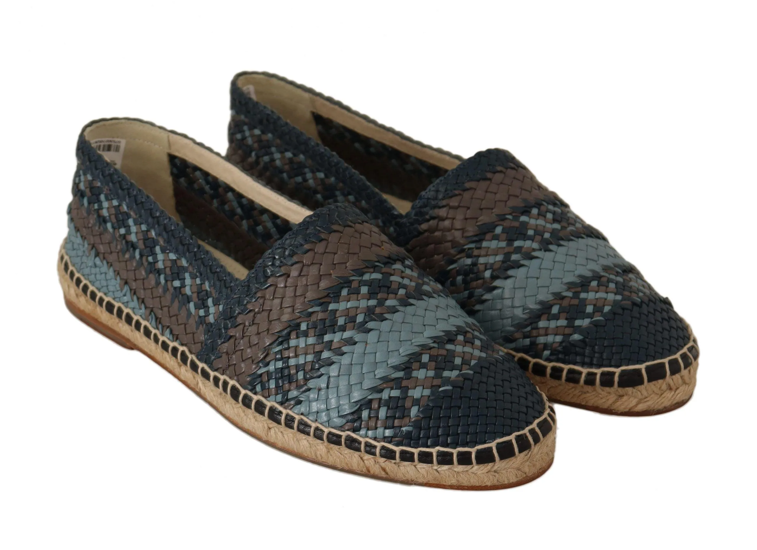 Dolce & Gabbana Blue Gray Slip On Buffalo Espadrille Shoes