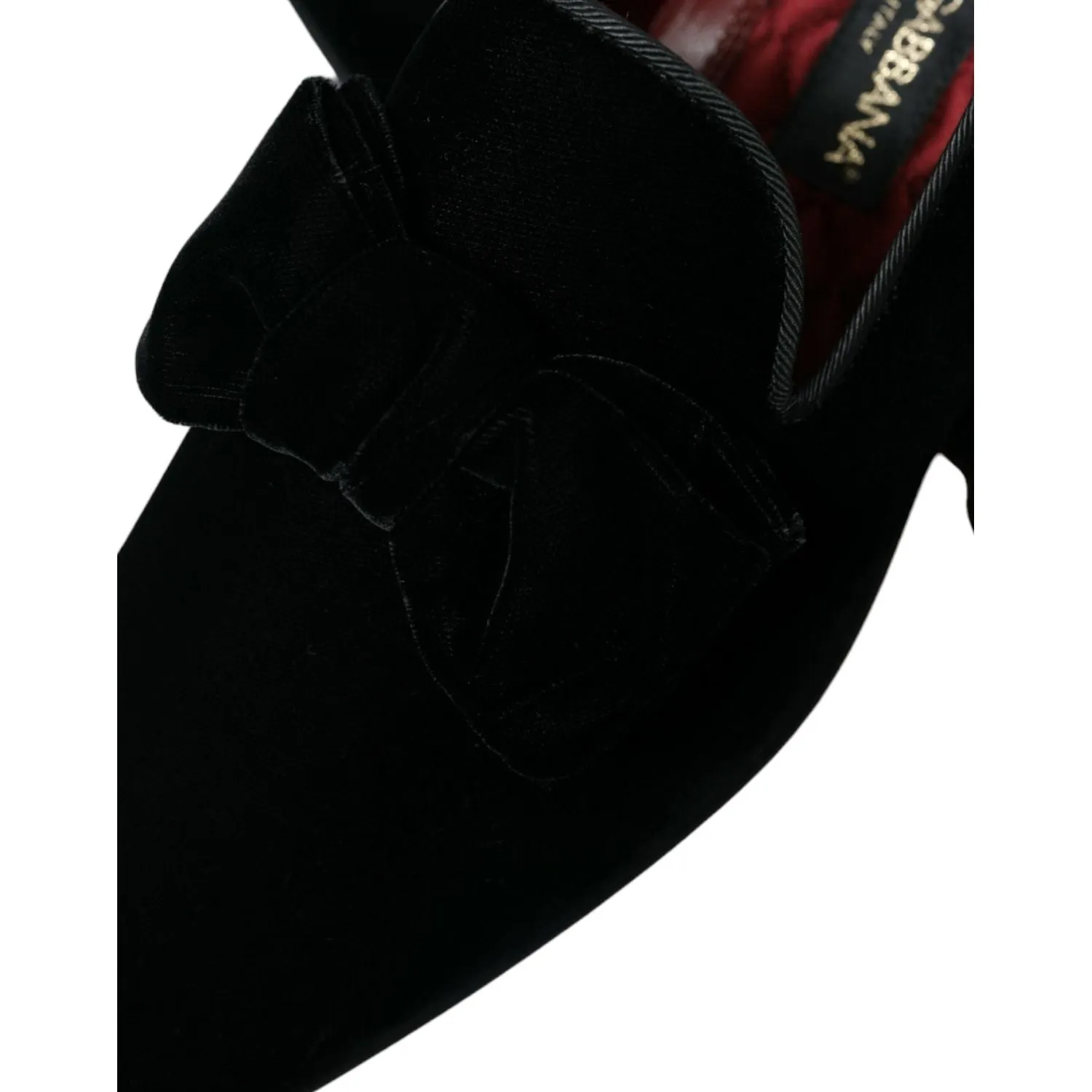 Dolce & Gabbana Elegant Black Velvet Loafers - Men's Luxury Footwear