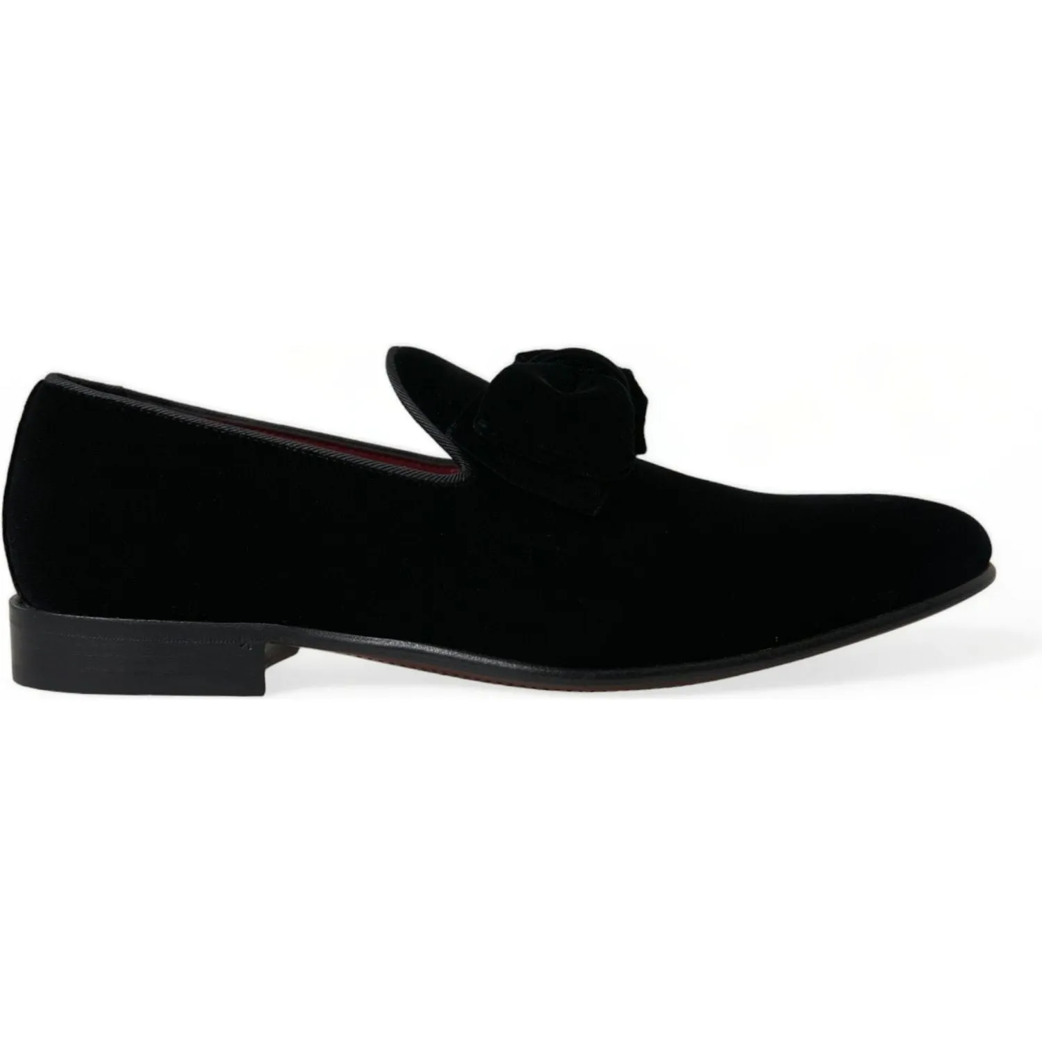 Dolce & Gabbana Elegant Black Velvet Loafers - Men's Luxury Footwear