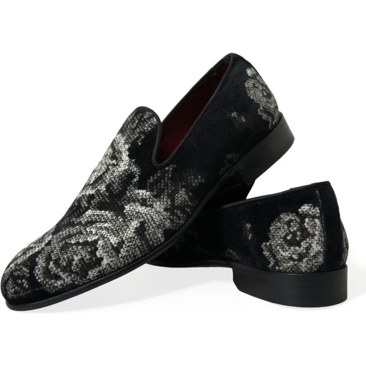 Dolce & Gabbana Elegant Floral Velvet Loafers