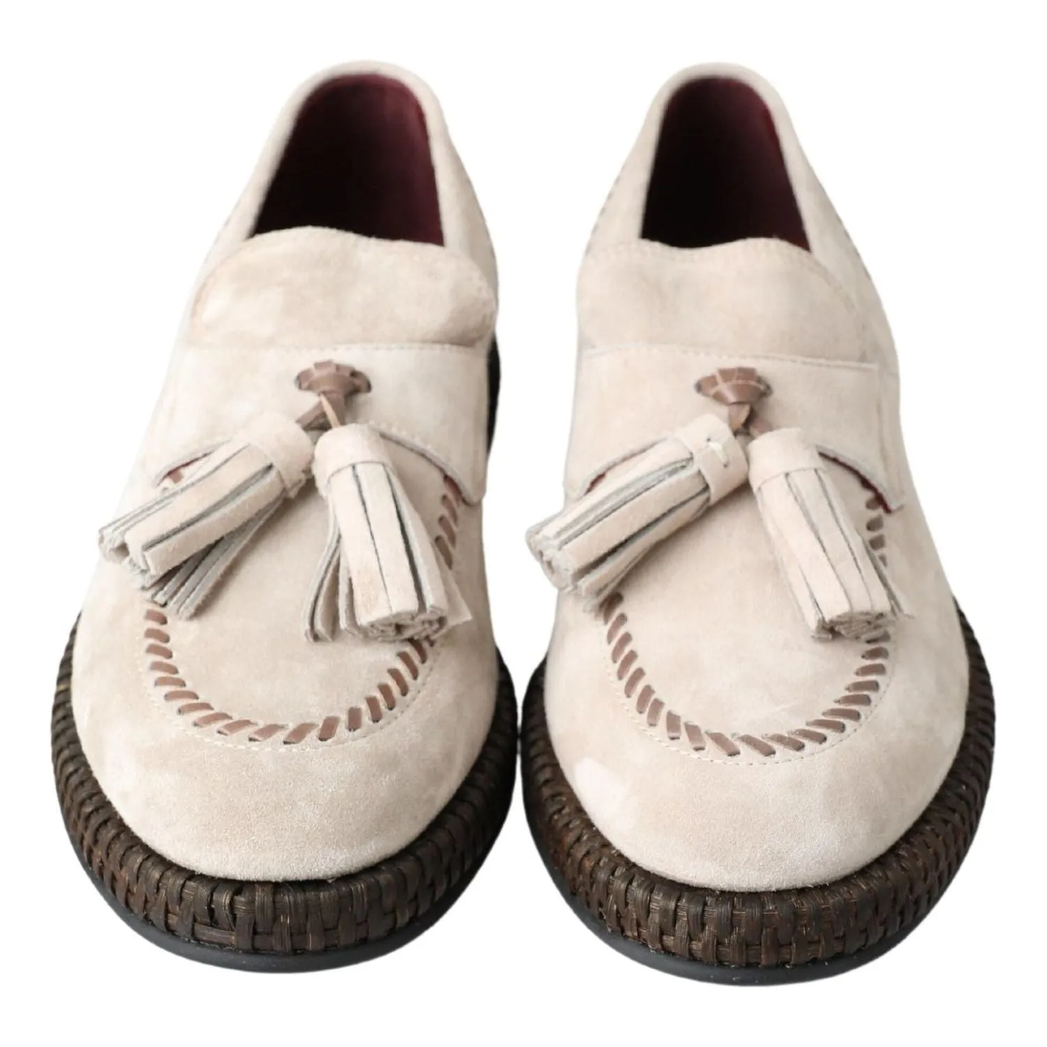 Dolce & Gabbana Elegant Ivory Leather Espadrilles