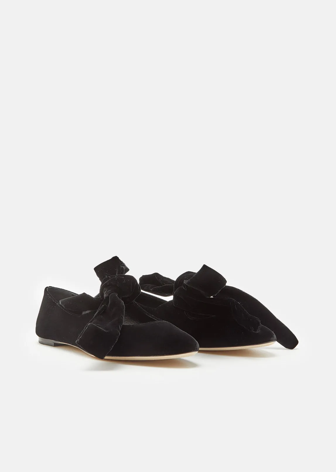 Elodie Velvet Flat Shoe