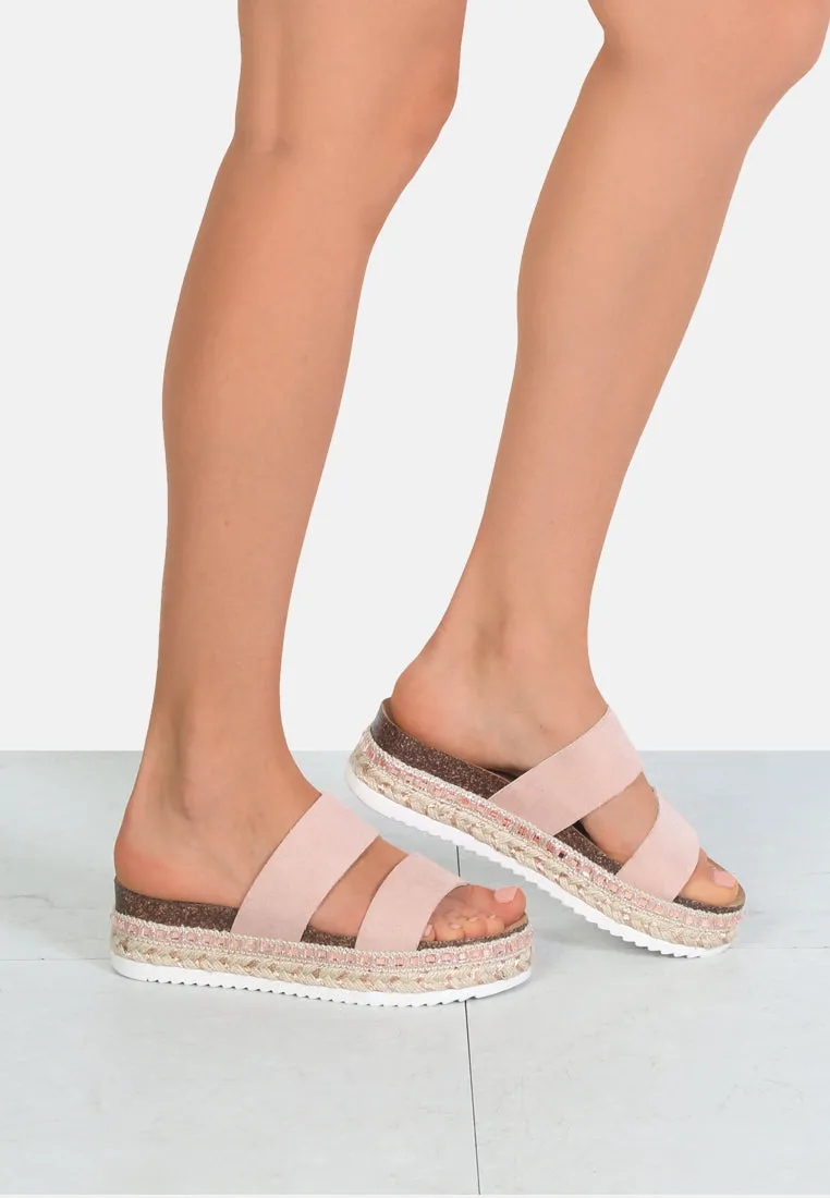 Elsa Double Strap Platform Espadrilles Wedges