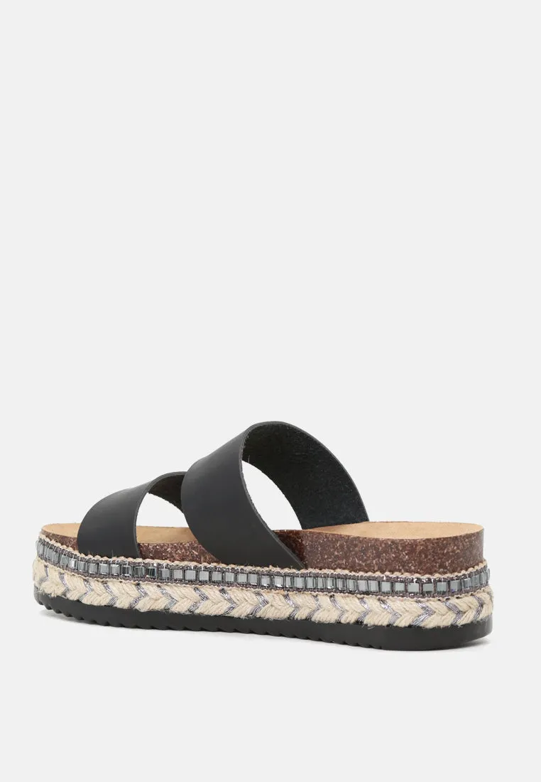 Elsa Double Strap Platform Espadrilles Wedges