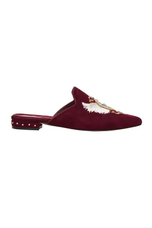 EMBROIDERED SLIPPER BURGUNDY