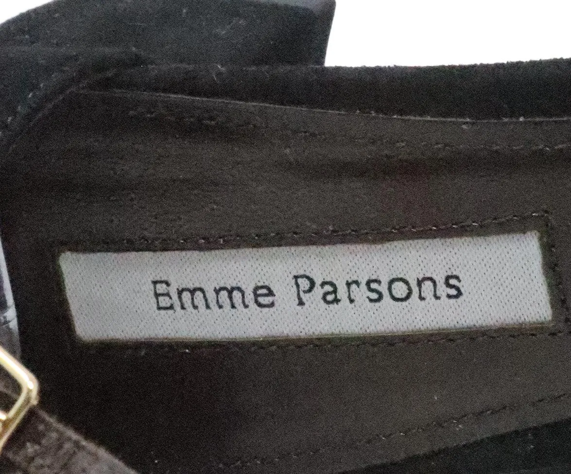 Emme Parsons Black Suede Flats sz 8