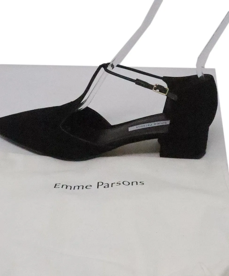 Emme Parsons Black Suede Flats sz 8