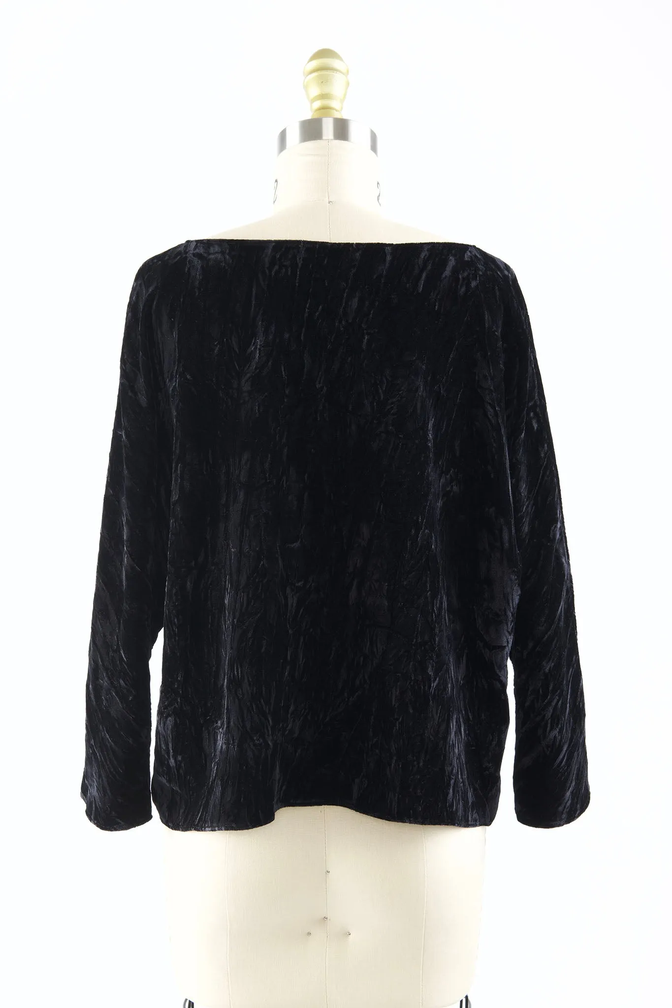 Erin Top in Black Crushed Velvet