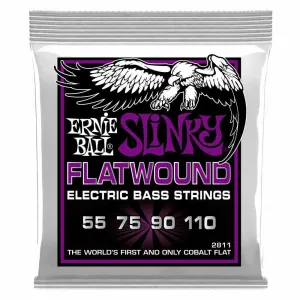 Ernie Ball Power Slinky Flat wound Electric Bass Strings 55-110 Gauge