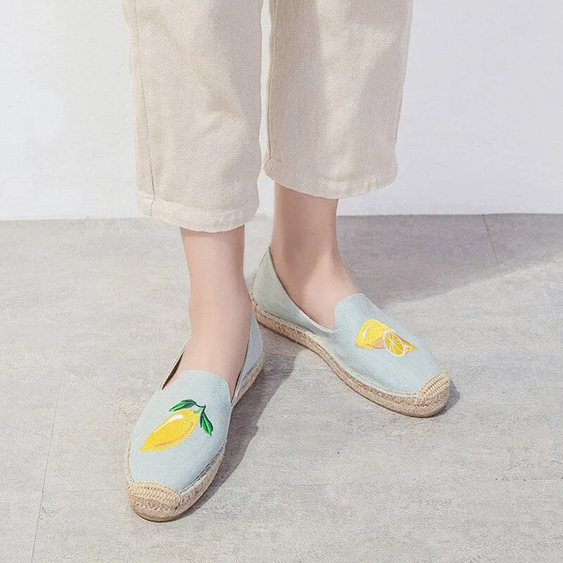 Espadrille Flat Shoes Fashion Thick-soled Fisherman Shoes Women Lazy Breathable Canvas Comfortable Women's Zapatillas De Mujer