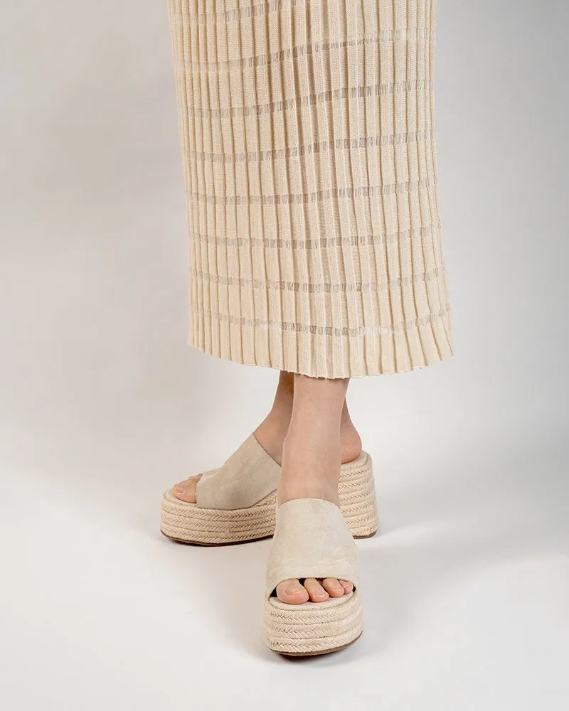 Espadrilles Platform Chunky Heel Slides Wedge Sandals