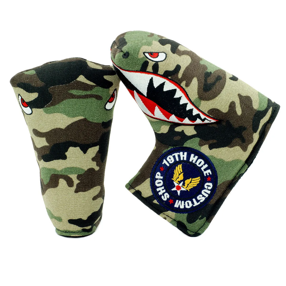 Fighter Plane P-40 Head Cover for Blade and Midsize Mallet Putter, Camouflage