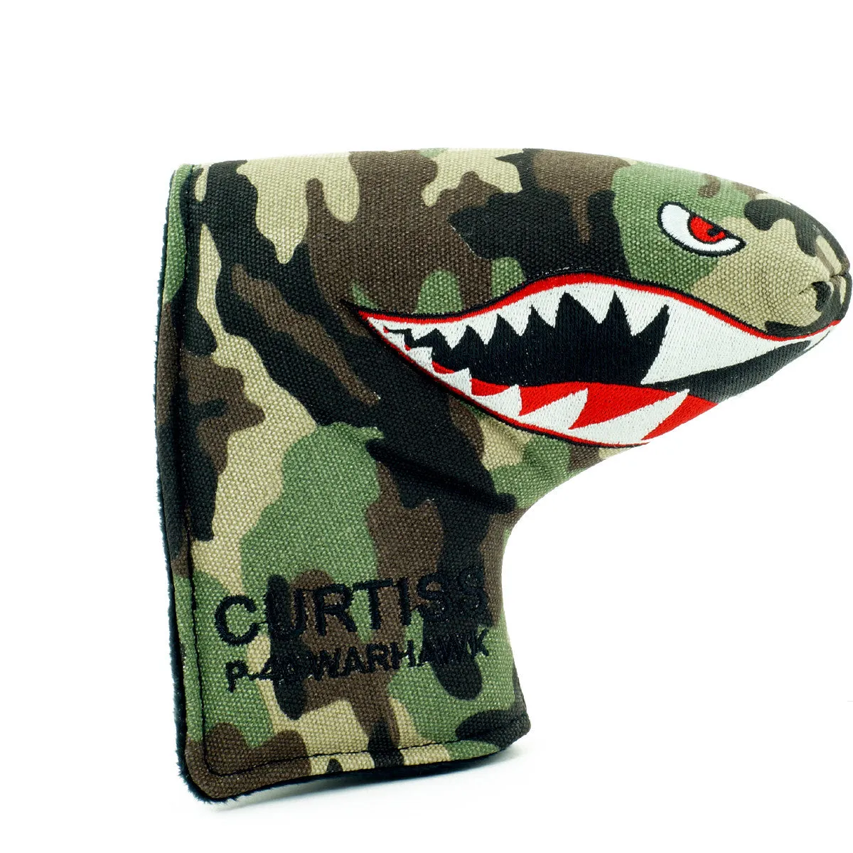 Fighter Plane P-40 Head Cover for Blade and Midsize Mallet Putter, Camouflage