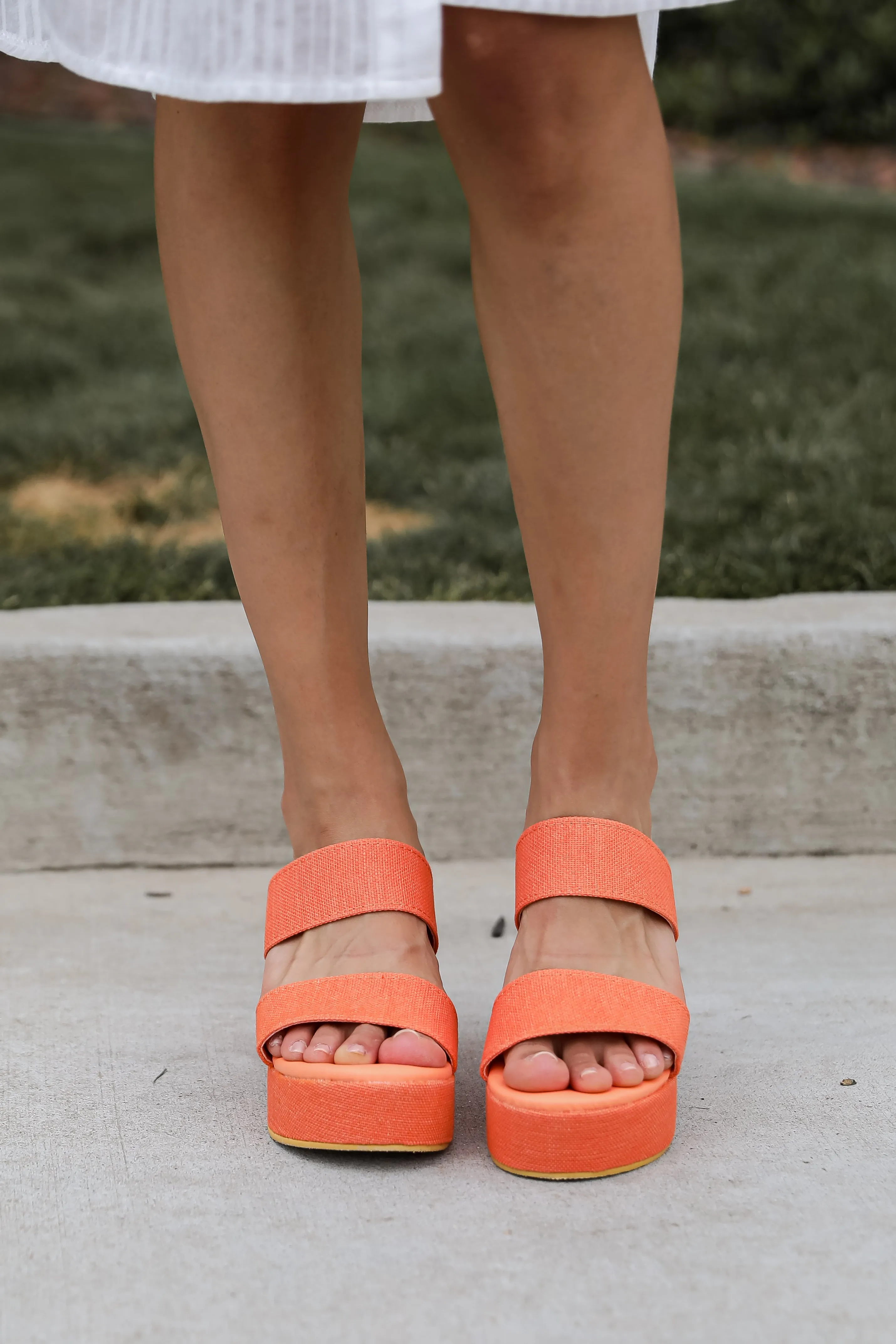 FINAL SALE - Ocean Avenue Orange Platform Espadrilles