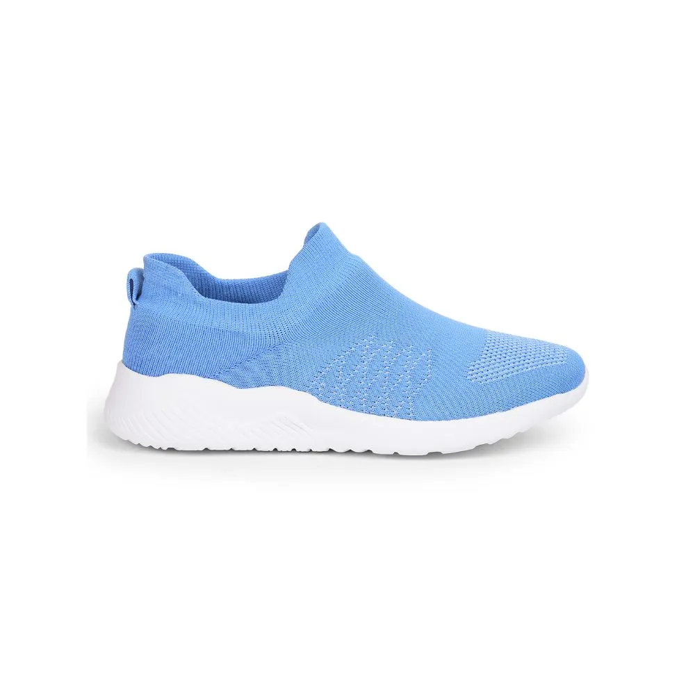 Force 10 Sports Non Lacing Shoe For Ladies ( S.Blue ) Rose-1E By Liberty