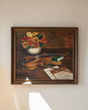 Framed 1960's Still Life Oil Painting