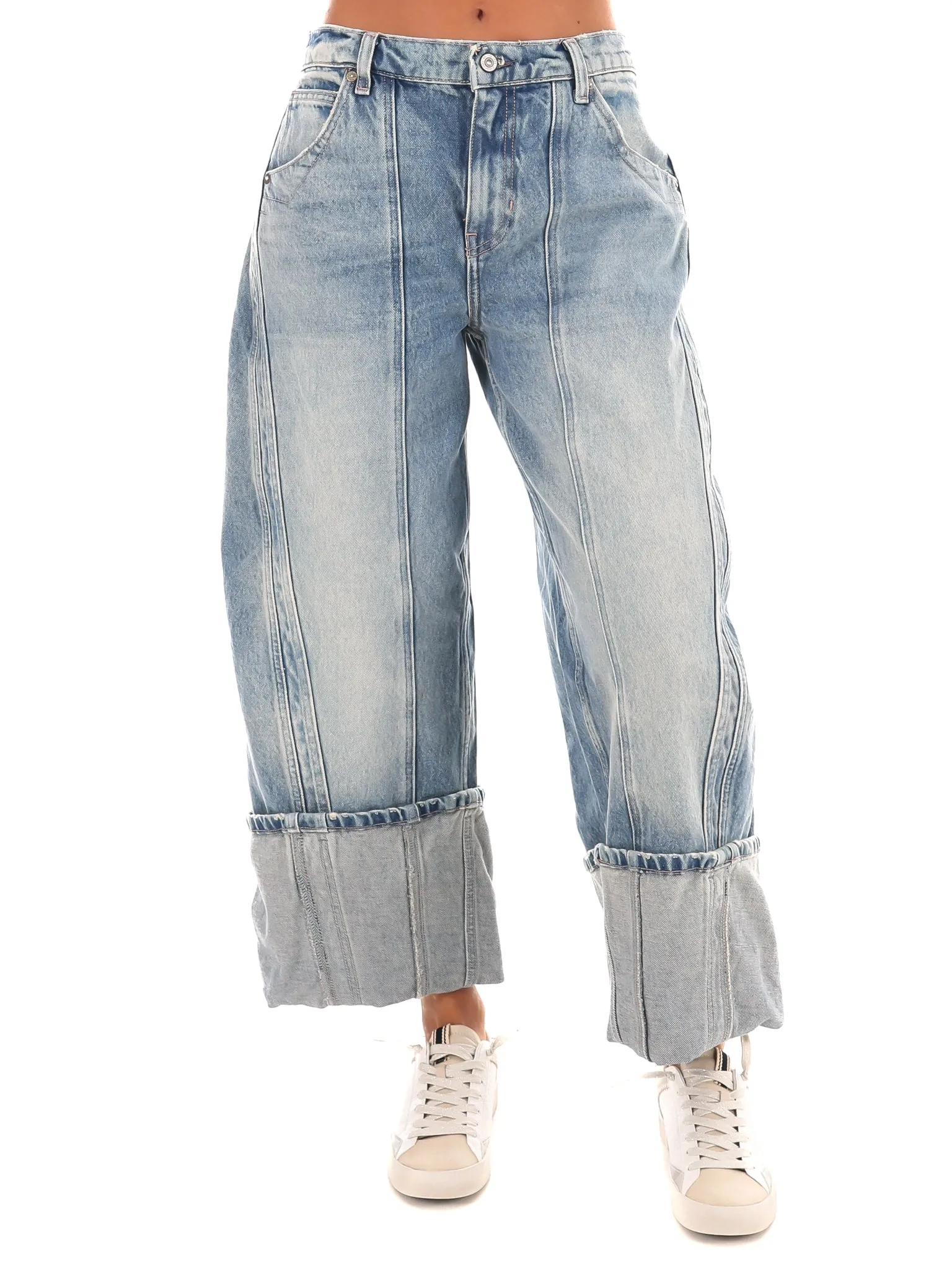 Free People Olsen Cuffed Barrel Jeans