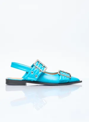 GANNI Feminine Buckle Ballerina Flats