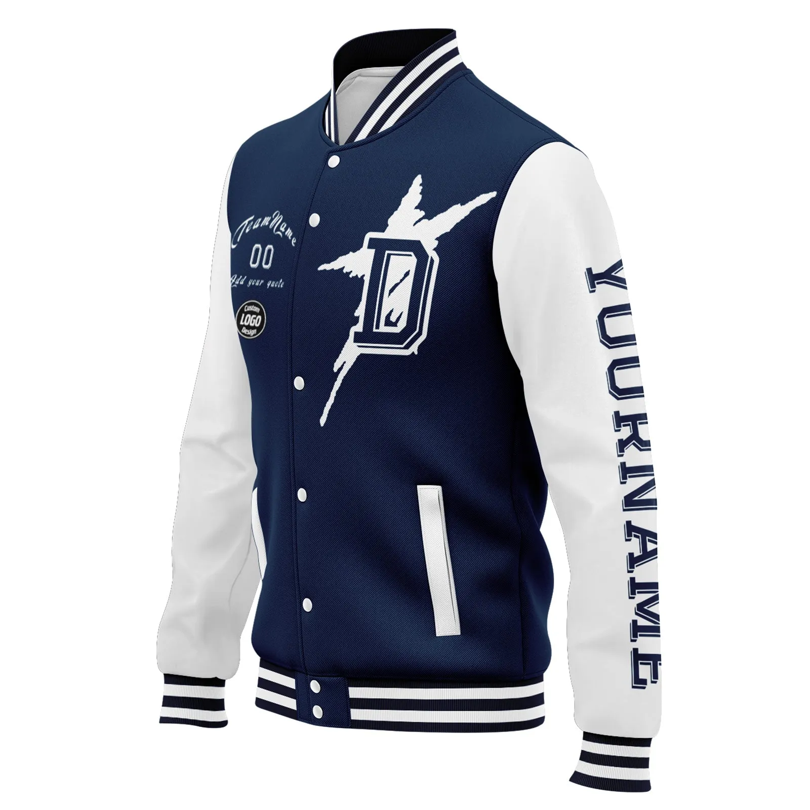 Gift Ideas,Custom Blue White Dallas Jacket and Sports Shoes Combo Offer Personalized Combo ZH-D020294-9