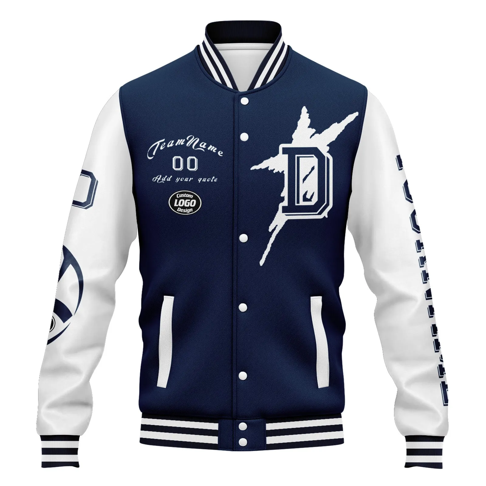 Gift Ideas,Custom Blue White Dallas Jacket and Sports Shoes Combo Offer Personalized Combo ZH-D020294-9