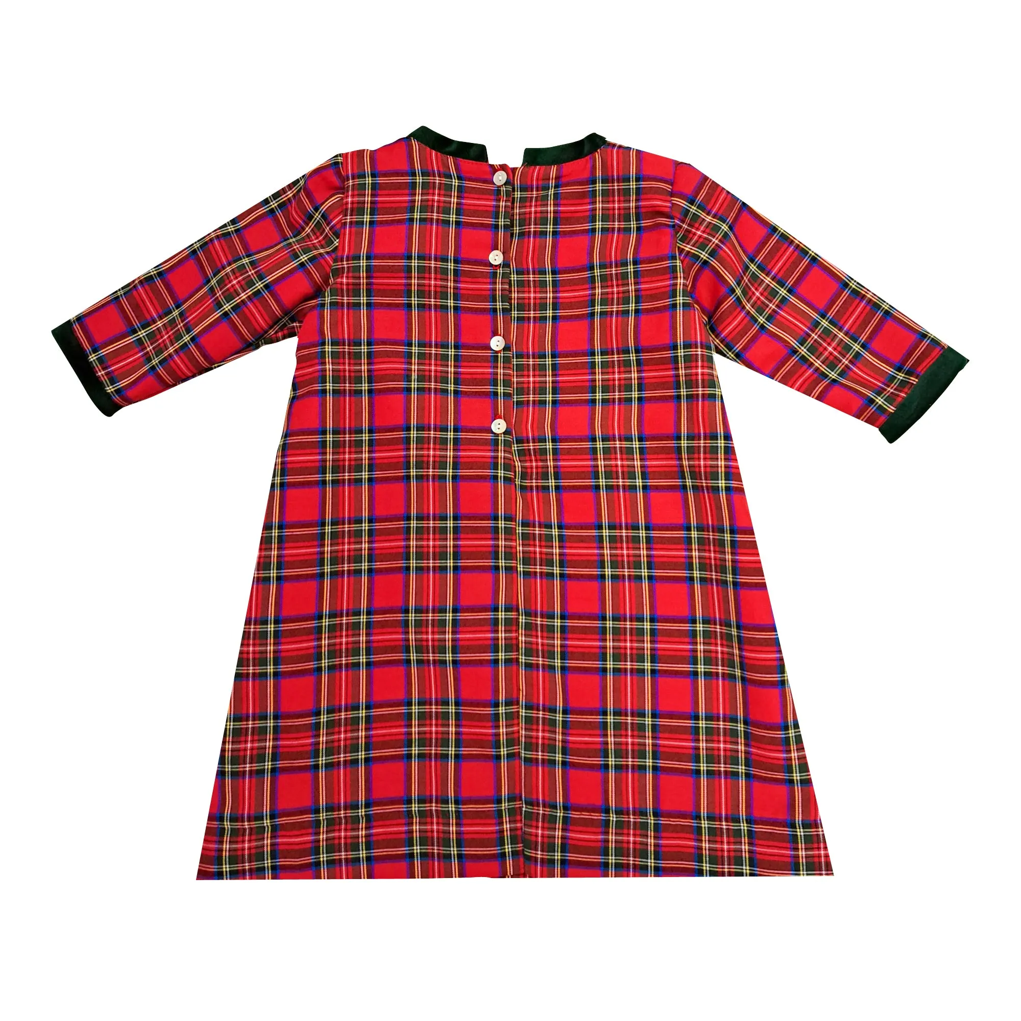 Girl's "Christmas Plaids" A line Button Girl