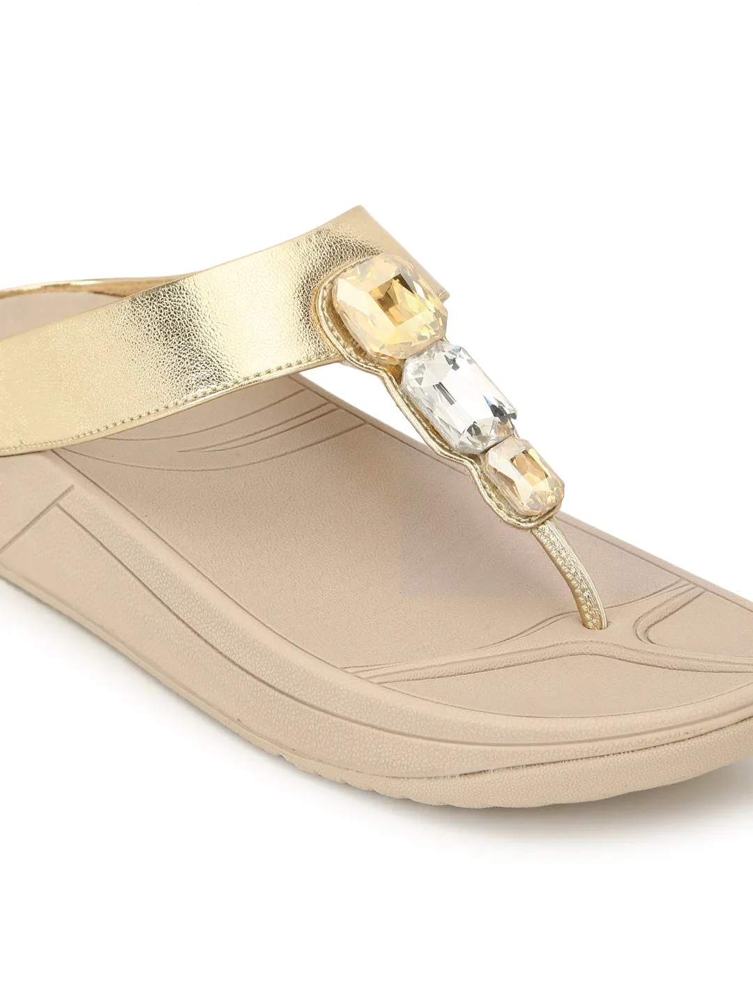 Gold PU Comfort Flats (TC-CD-804-GLD)