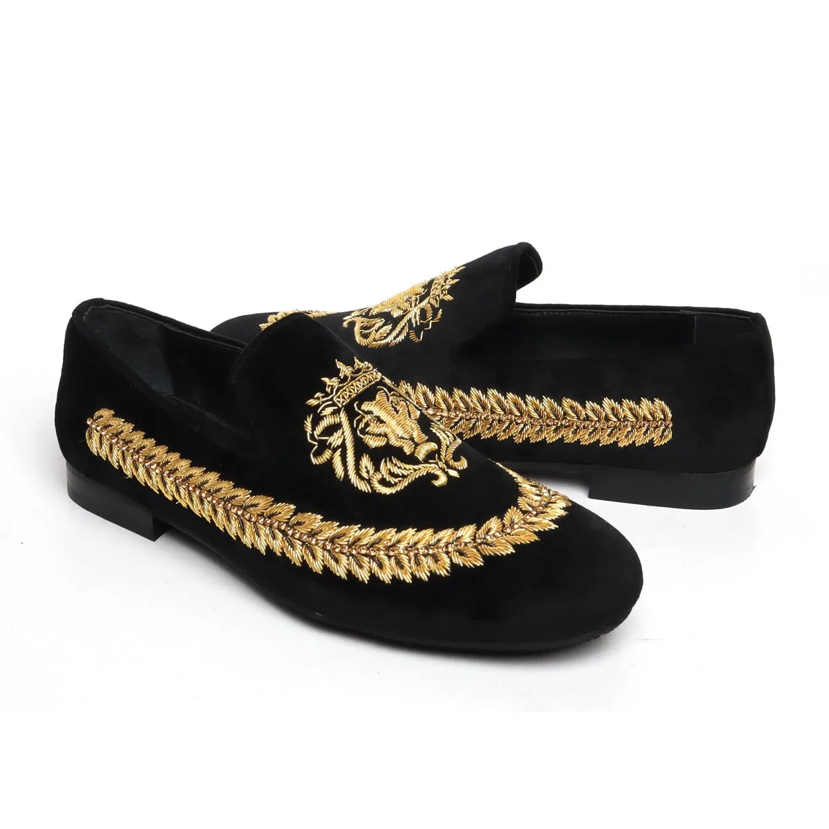 Golden Lion zardosi Slip-On shoes With stem design