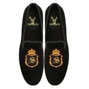 Handcrafted Embroidery S Initials Velvet Slip-on By Brune & Bareskin