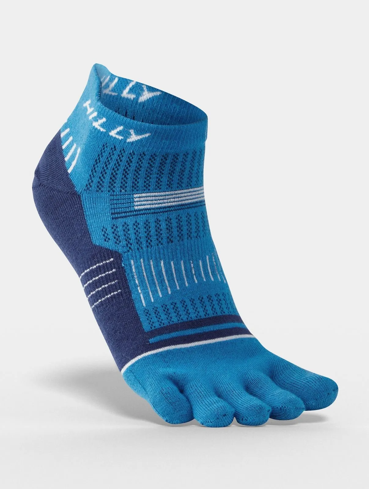 Hilly Unisex Socks Sports Socklet Zero Cushion Running Socks - Blue / White