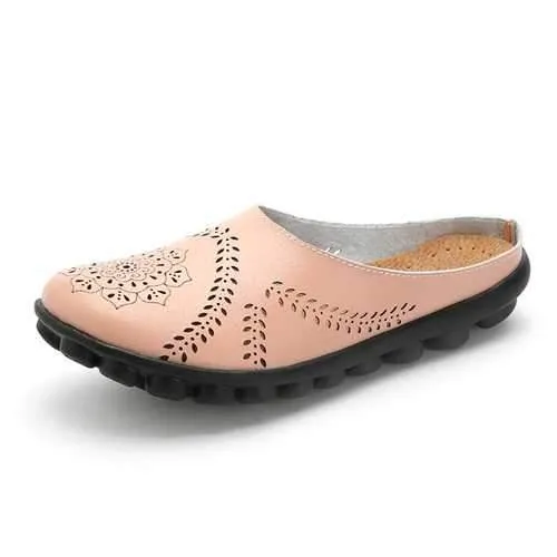 Hollow Out Pure Color Soft Casual Flats Women Shoes